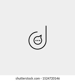 Letter D Chat Logo Template Vector Design