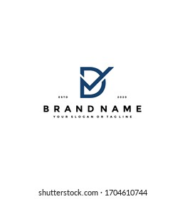 letter D checklist logo design vector template