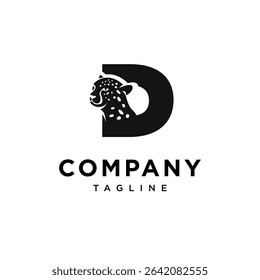 Letter D Cheetah Logo Icon Vector