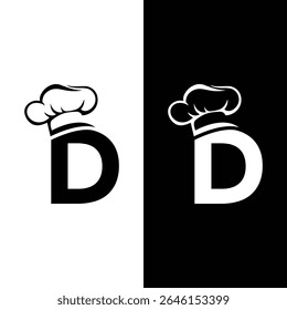 Letter d chef logo initial restaurant cook Vector Image.