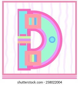 The letter "D" in the children's style