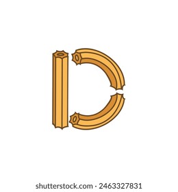 Letra D Churros logo icon Vector Plantilla.eps