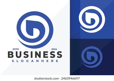 Letter D Circle Blue logo design vector symbol icon illustrationLetter D Circle Blue logo design vector symbol icon illustration
