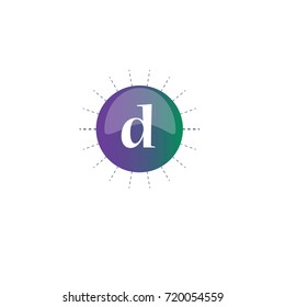Letter d with circle color element logo Design