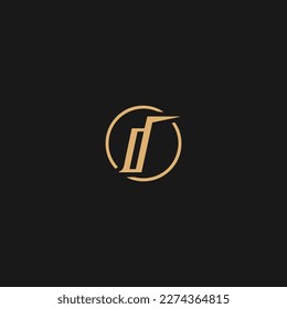 Diseño del logotipo de la línea circular de la letra D
