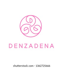 letter D with circle logo design vector illustration