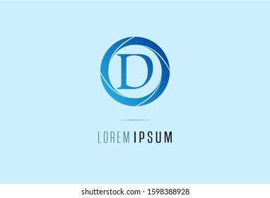 Letter D with circle logo design template. vector illustration