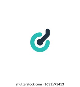 Letter D circle logo design concept.
