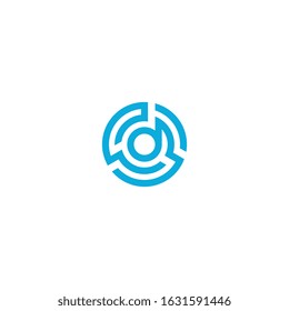 Letter D circle logo design concept.