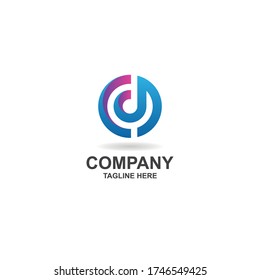 letra d con plantilla de diseño de logotipo de círculo