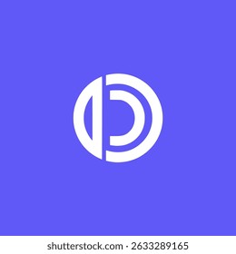 letter D circle minimalism business company logo vector illustration template design
