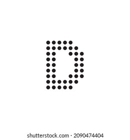 letter D circles simple symbol logo vector
