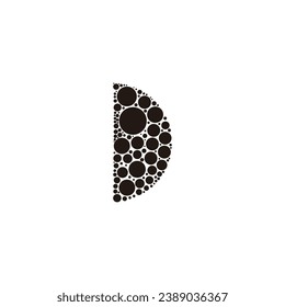 Letter D circles, watermark geometric symbol simple logo vector