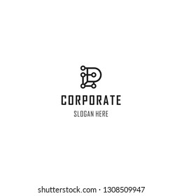 Letter D Circuit Abstract Modern Creative Outline Monogram Business Logo