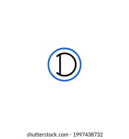 diseño de logotipo circular de letra D, concepto de diseño sencillo y elegante