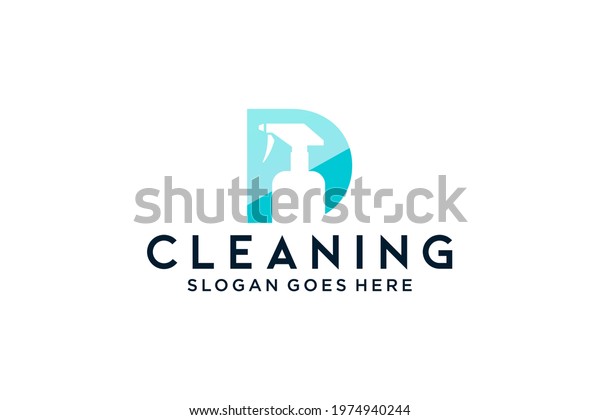 Letter D for cleaning clean service\
Maintenance for car detailing, homes logo icon\
vector.