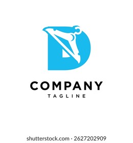 Letter D Clothes Hanger Icon Vector Logo