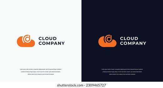 letter D cloud icon logo design
