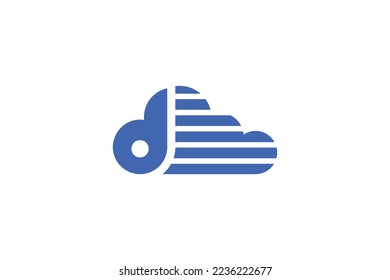 Plantilla de diseño de logotipo de nube de letras D