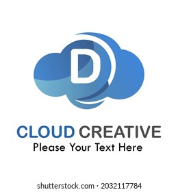 Letter d with cloud logo template illustration. suitable for brand your business, media, app, symbol etc