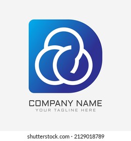 Letter "D" And Cloud Logo Vector Illustration. Suitable For Network Management, Computing, Technology, Financial Business