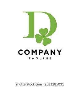 Letter D Clover Leaf Logo Icon Vector