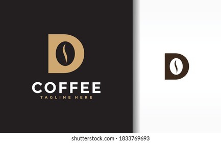 letra D logotipo de frijol de café