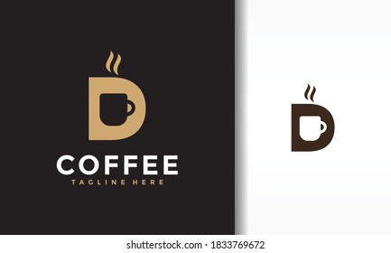 logotipo de la taza de café de la letra D