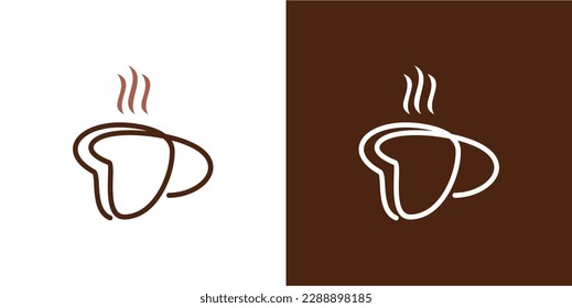 Letter D Coffee Heart Logo