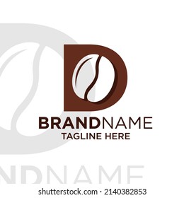 Letter D Coffee Logo Design Template Inspiration, Vector Illustration.