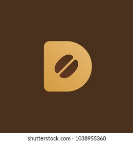 Letter D coffee logo icon design template elements