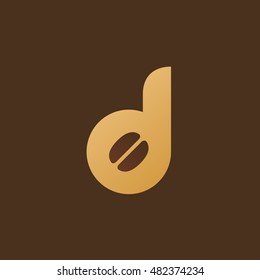 Letter D coffee logo icon design template elements