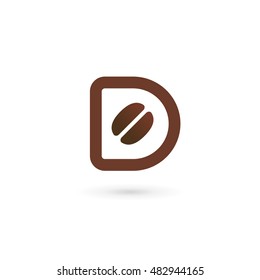 Letter D coffee logo icon design template elements