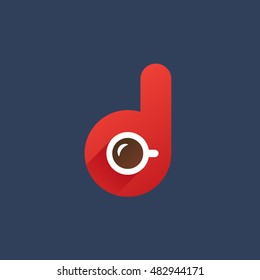 Letter D coffee logo icon design template elements