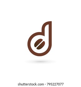 Letter D coffee logo icon design template elements