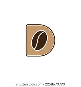 letter D and coffee vector illustration for an icon,symbol or logo. suitable for restaurant logos, cafes or canteens