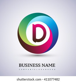 Letter D colorful in the circle logo. Vector design template elements for your application or company identity.