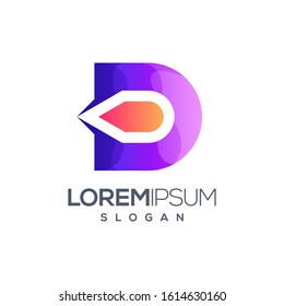 letter D colorful gradient logo design