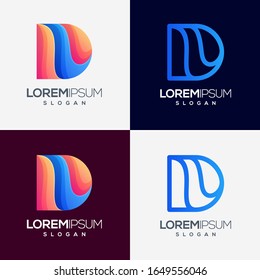 letter D colorful gradient logo design