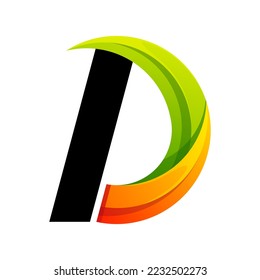 letter d colorful gradient logo design 