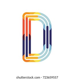 Letter D Colorful Poly Overlay Logo Design Template Element. Vector illustration.