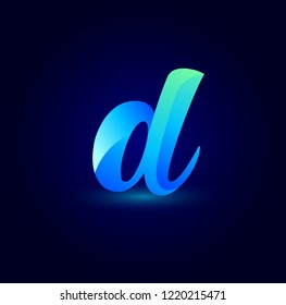 Letter D Colorful Vector Logo Design. Icon Concept. Abstract Ribbons