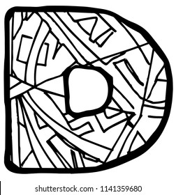 Letter D coloring page