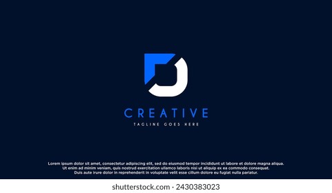 Letter D compass logo design vector illustration.