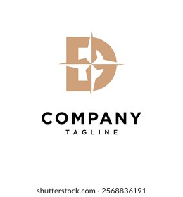 Letter D Compass Logo Icon Vector
