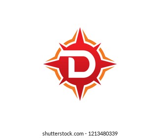 Letter D Compass Logo Template Design Vector, Emblem, Concept Design, Creative Symbol, Icon