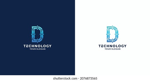 letter D connect logo design inspiration
