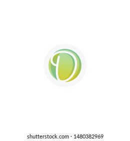 Letter D in the convex and cocave circlr element. D logo vector template