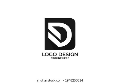 Letter D Corporate Style Monogram Emblem Square Logo