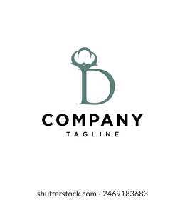Letter D cotton logo icon vector template.eps